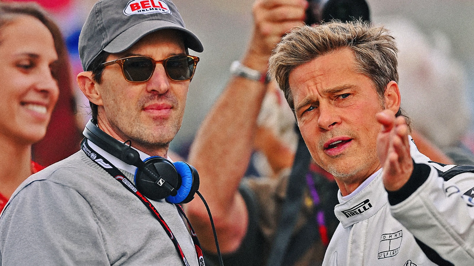 Joseph Kosinski e Brad Pitt sul set di F1