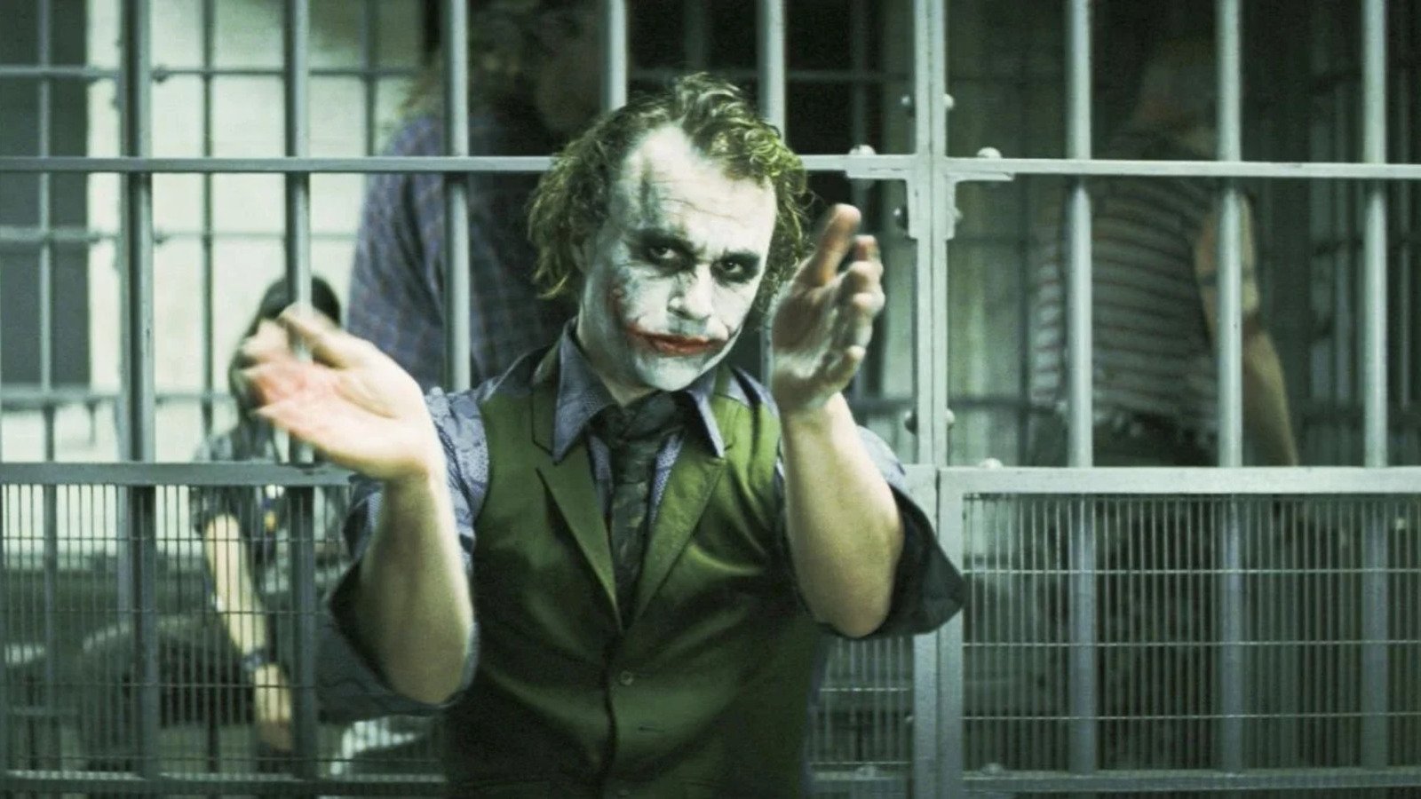 Il Joker di Heath Ledger in una scena de Il Cavaliere Oscuro.