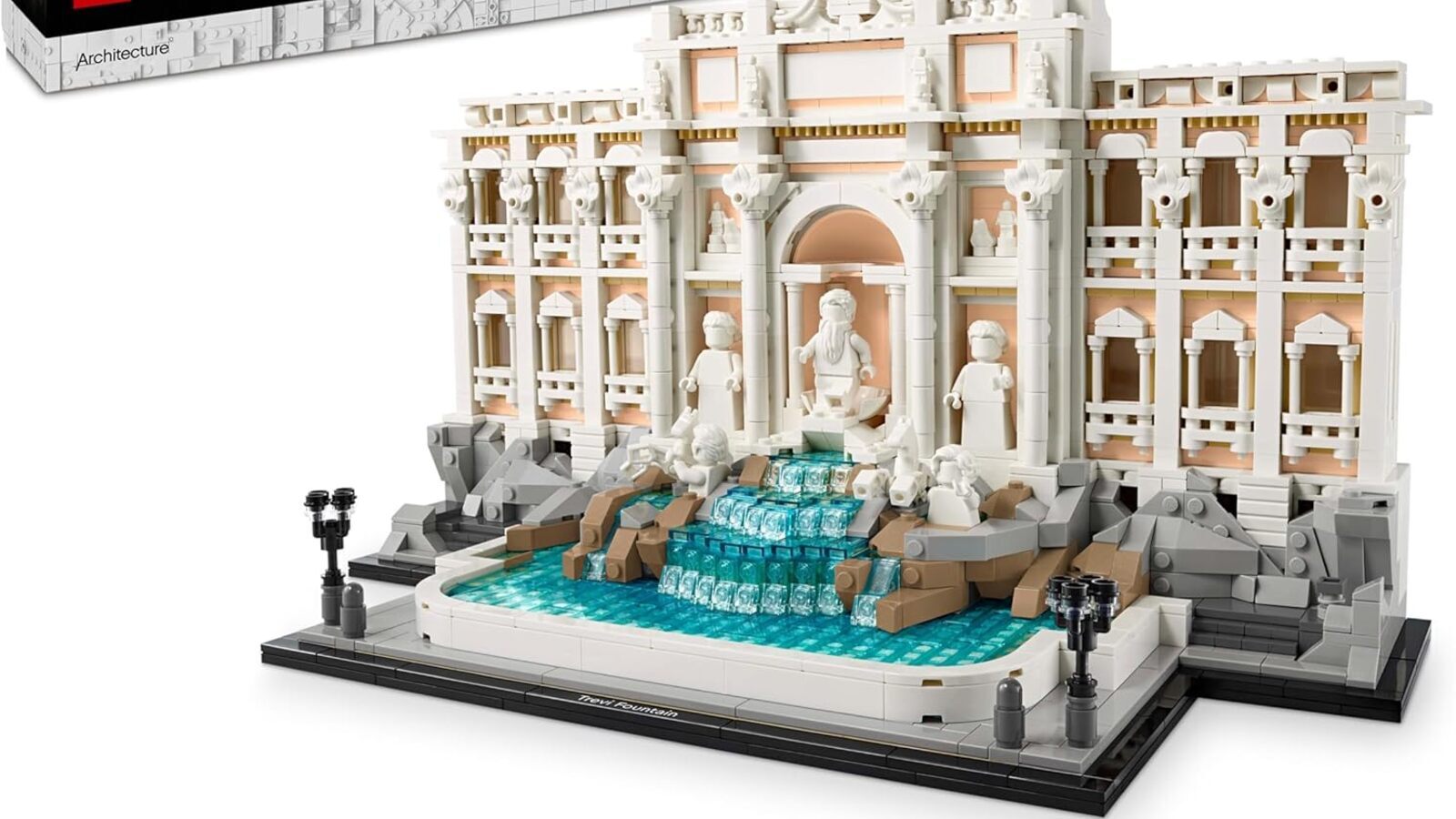 Il set LEGO della Fontana di Trevi da un'immagine di Amazon.
