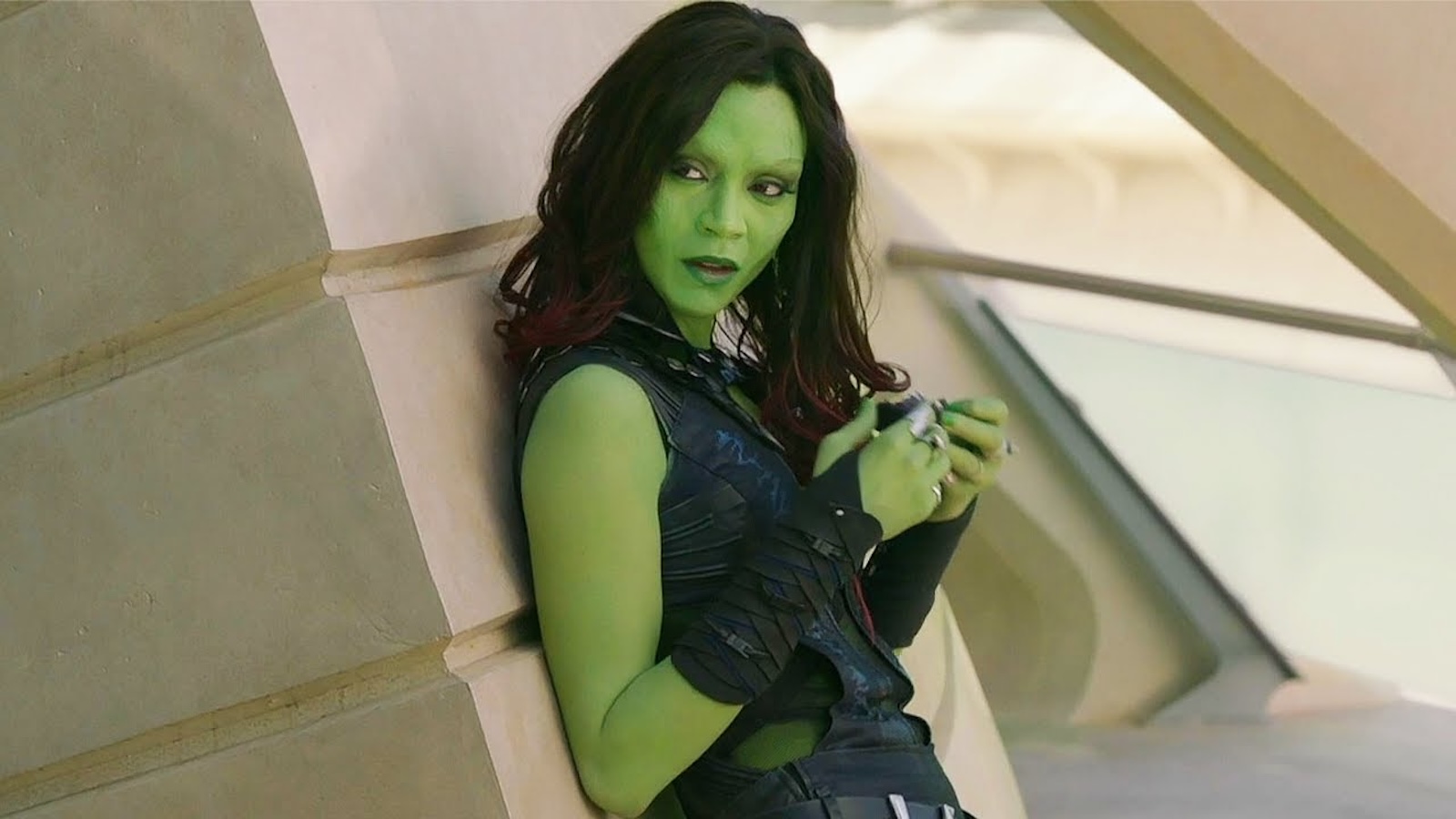 Guardiani della Galassia: Zoe Saldana nei panni di Gamora in una scena