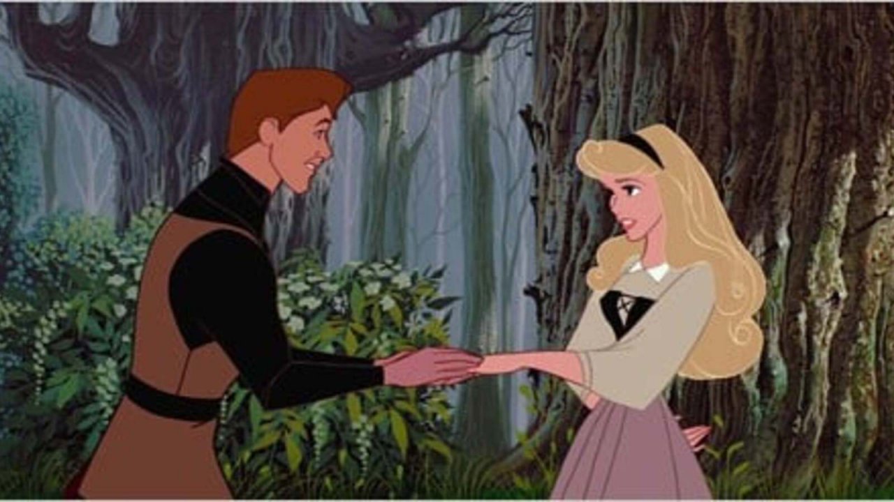 Aurora e Filippo in una scena de La Bella Addormentata nel bosco.