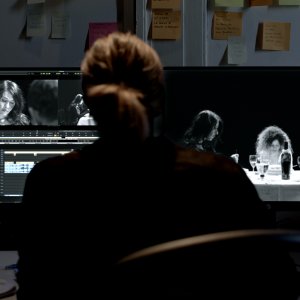 Io ti conosco: Sara Drago mentre lavora al montaggio di un film