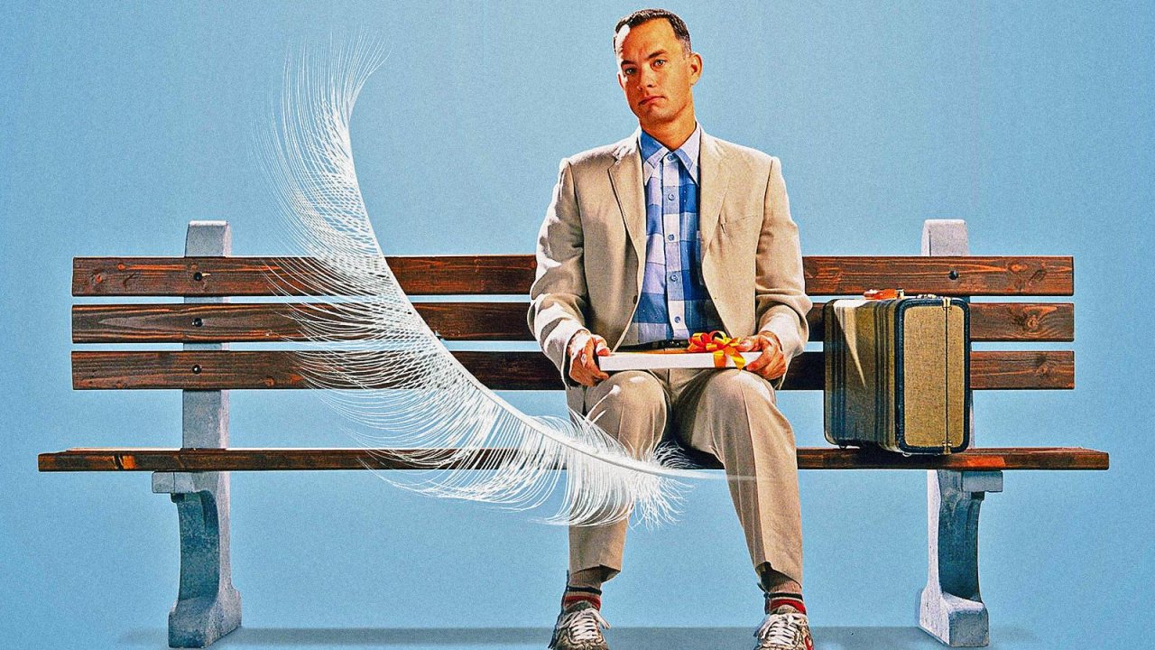 Tom Hanks sul poster di Forrest Gump.
