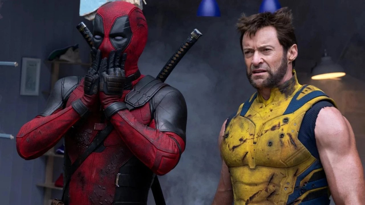 Ryan Reynolds e Hugh Jackman in una scena di Deadpool & Wolverine.