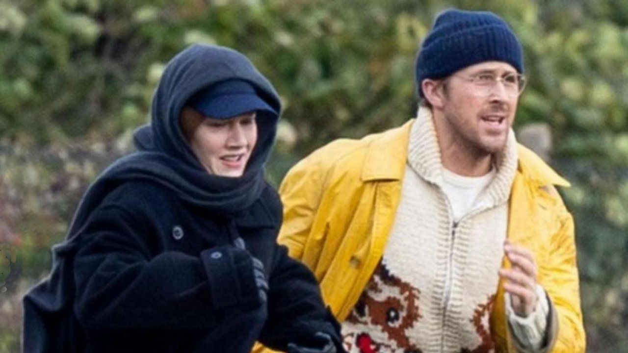 Ryan Gosling e Sandra Huller sul set