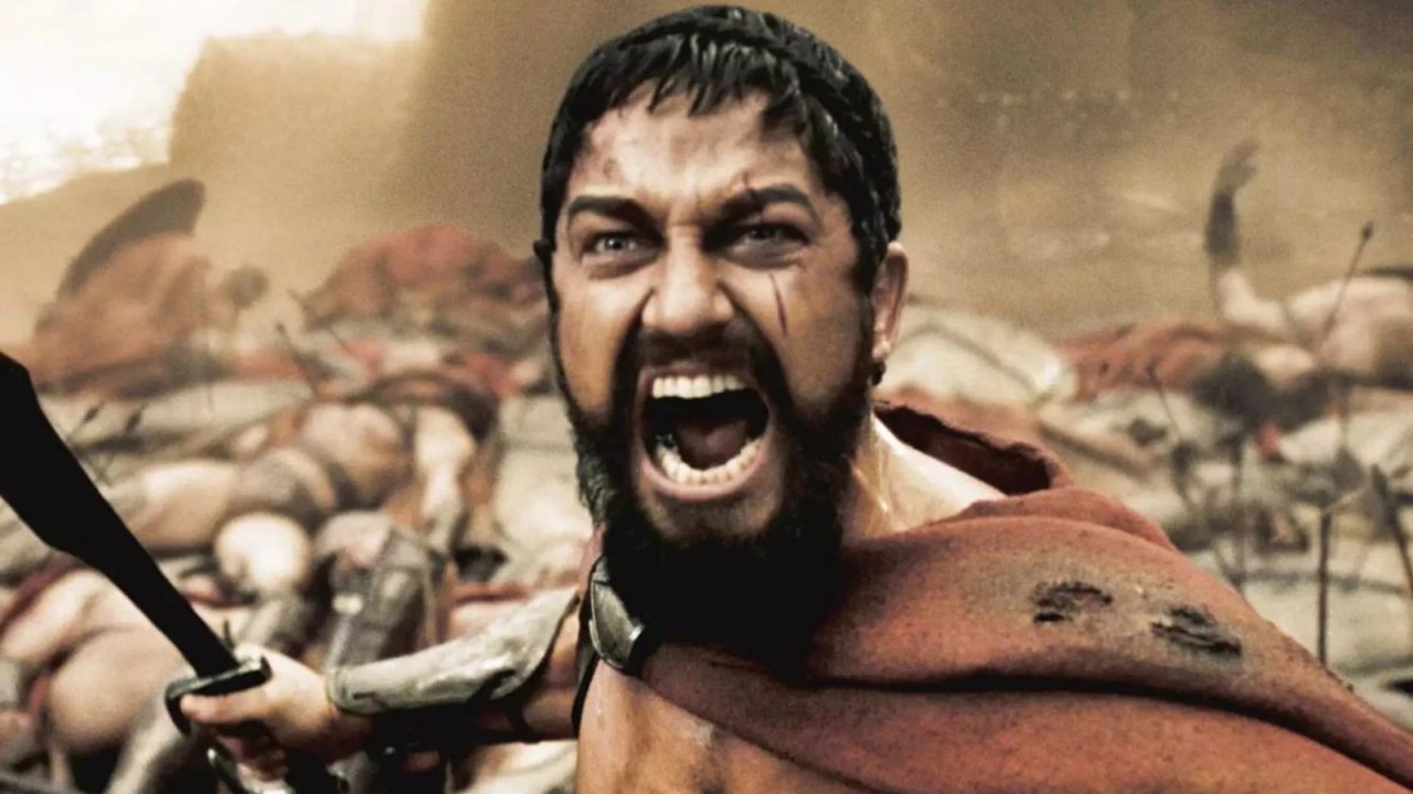 Gerard Butler in una scena di 300.