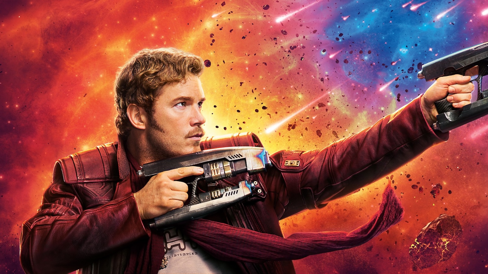 Chris Pratt in un poster di Guardiani della Galassia