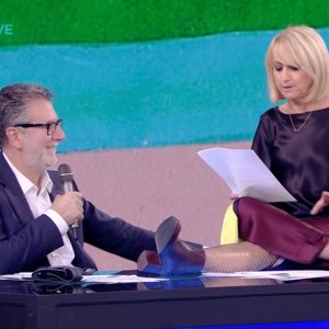 Che tempo che fa: Luciana Littizzetto e Fabio Fazio durante il programma TV