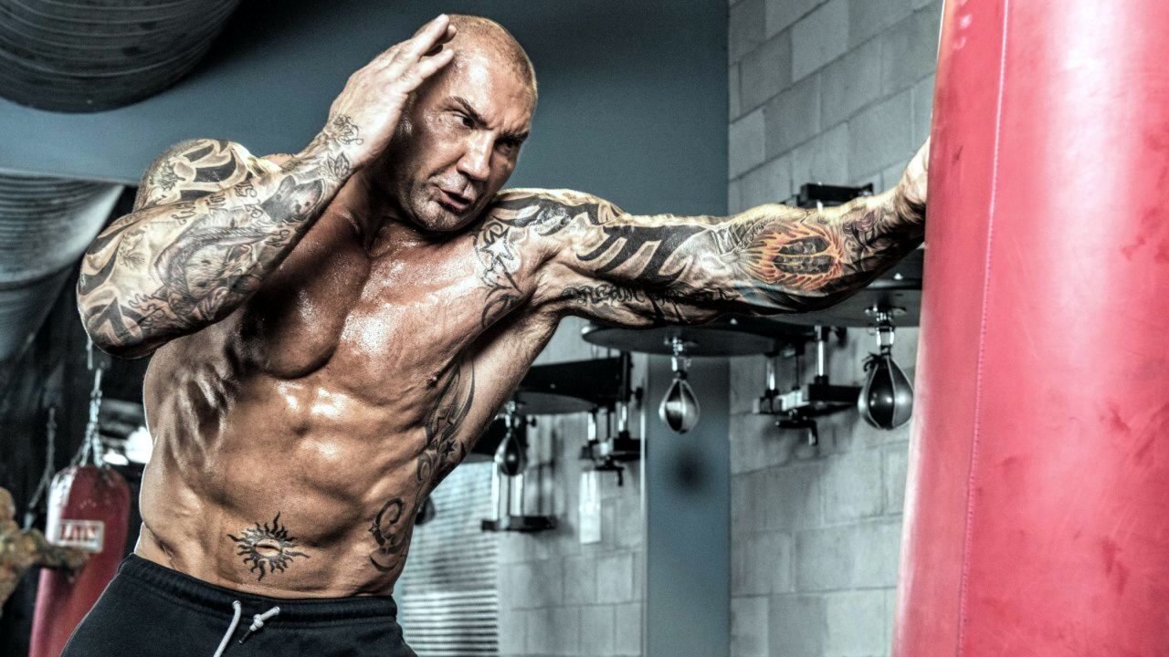 Dave Bautista mentre si allena