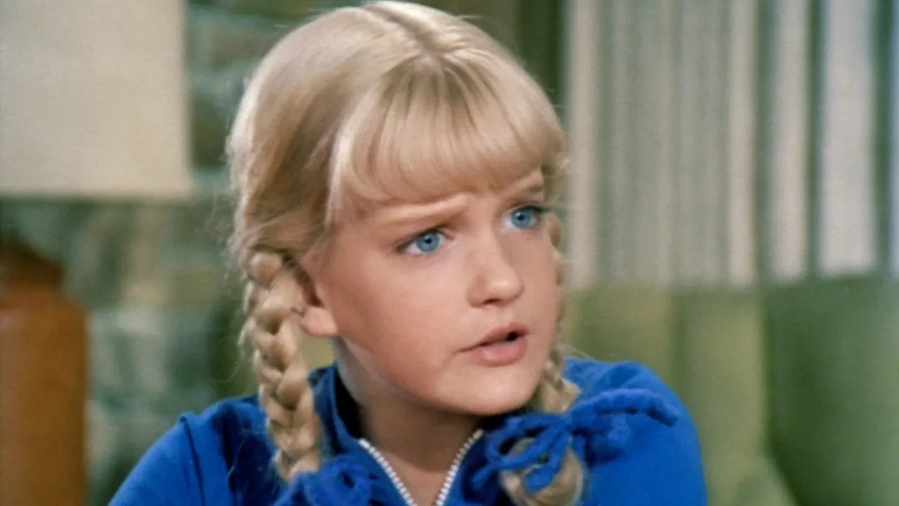 Primo piano di Susan Olsen in La famiglia Brady