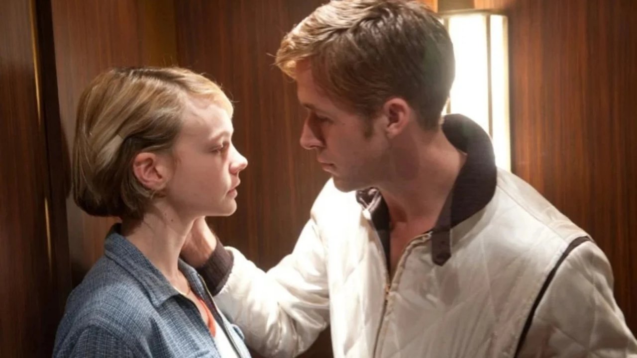 Ryan Gosling e Carey Mulligan sul poster di Drive.
