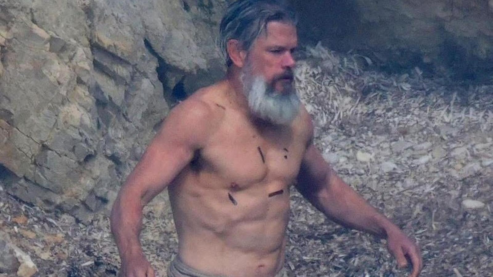 Matt Damon sul set di the odyssey