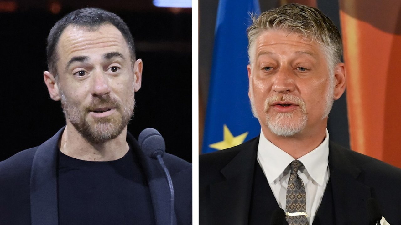 Elio Germano e il ministro Giuli