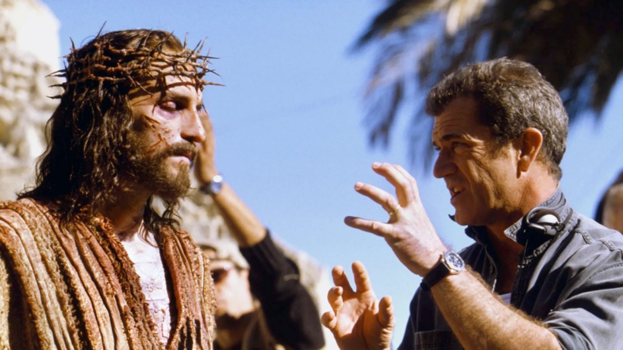 Una foto di Mel Gibson sul set