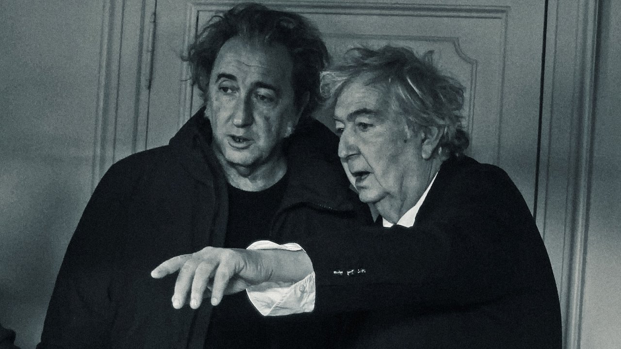 Umberto Contarello e Paolo Sorrentino sul set