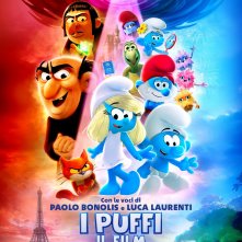 I Puffi - Il Film, la locandina italiana della pellicola d'animazione