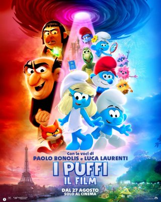 I Puffi - Il Film, la locandina italiana della pellicola d'animazione