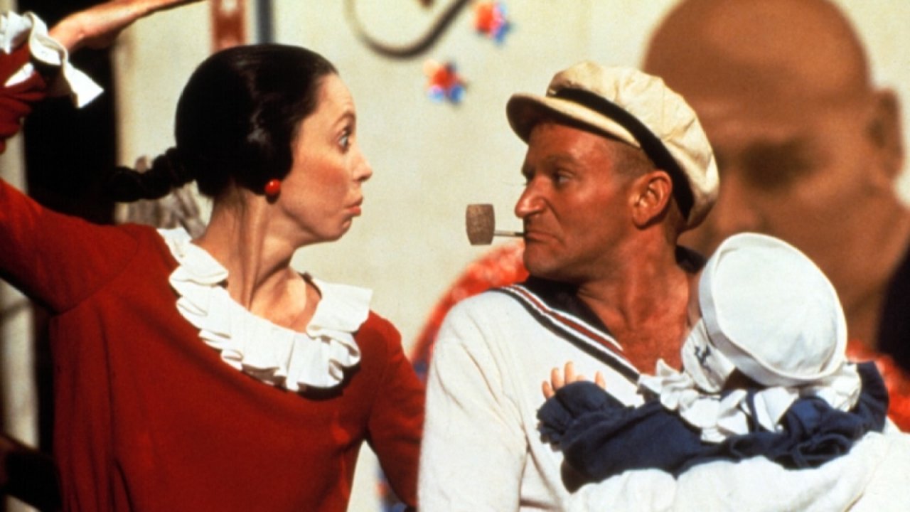 Popeye, Shelley Duvall e Robin Williams in una scena