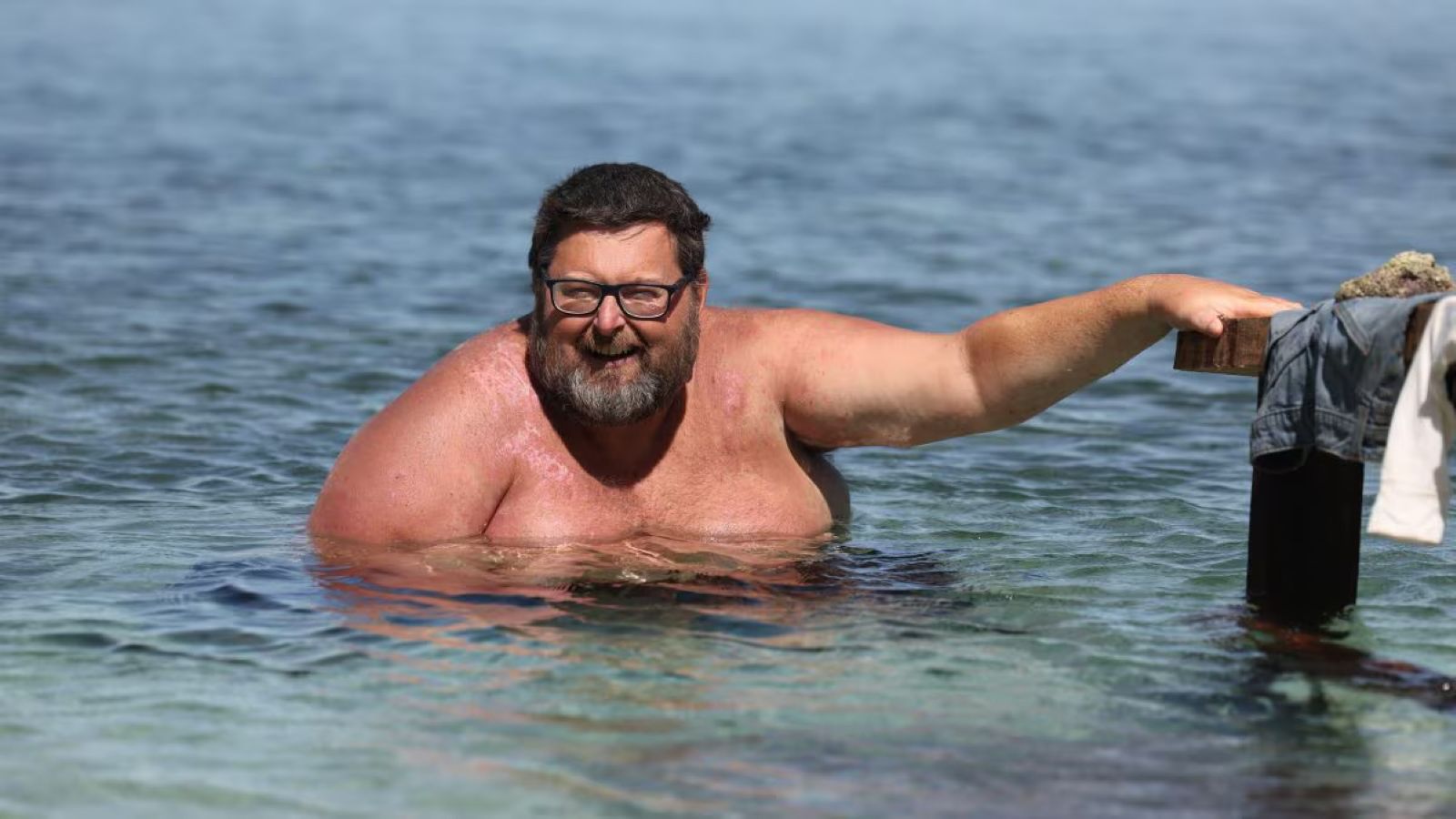 Mario Adinolfi nel mare dell'Honduras