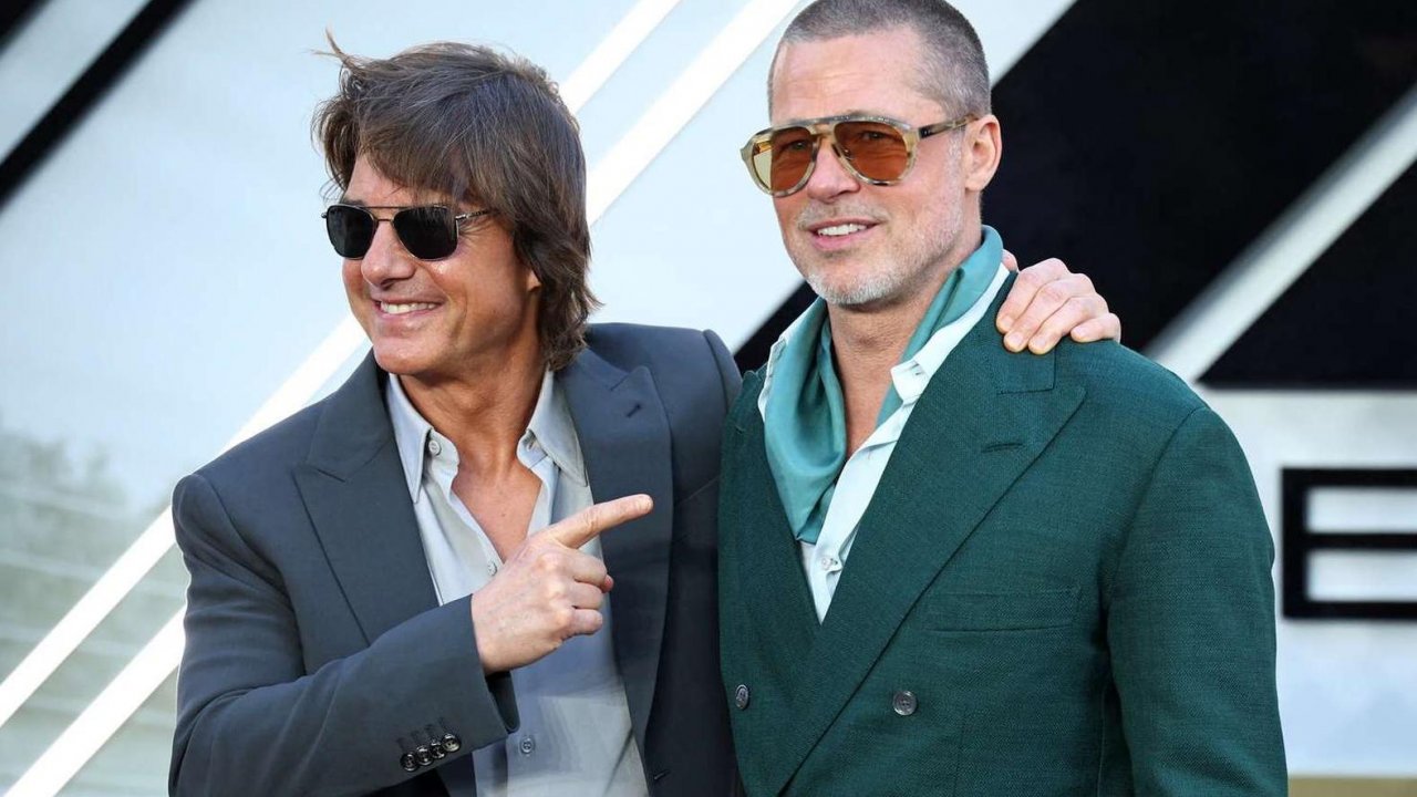 Tom Cruise supporta Brad Pitt alla premiere di F1