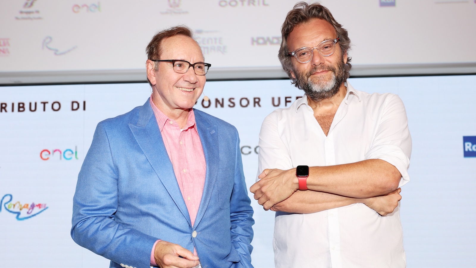 Marco Spagnoli, direttore artistico dell'IGSF, con Kevin Spacey
