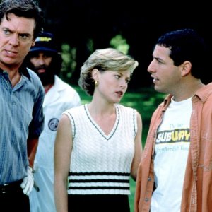 Un tipo imprevedibile: Christopher McDonald, Julie Bowen e Adam Sandler in una scena