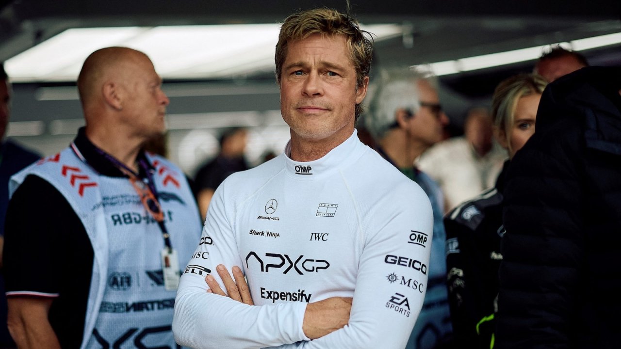 Brad Pitt sul set di F1