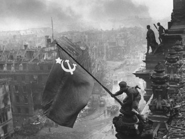 Raising A Flag Over The Reichstag