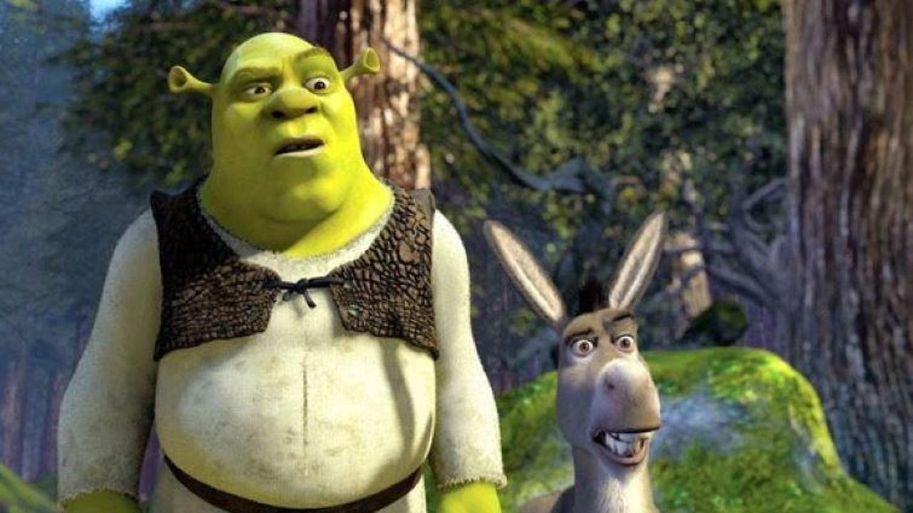 Shrek e Ciuchino in una scena del film DreamWorks