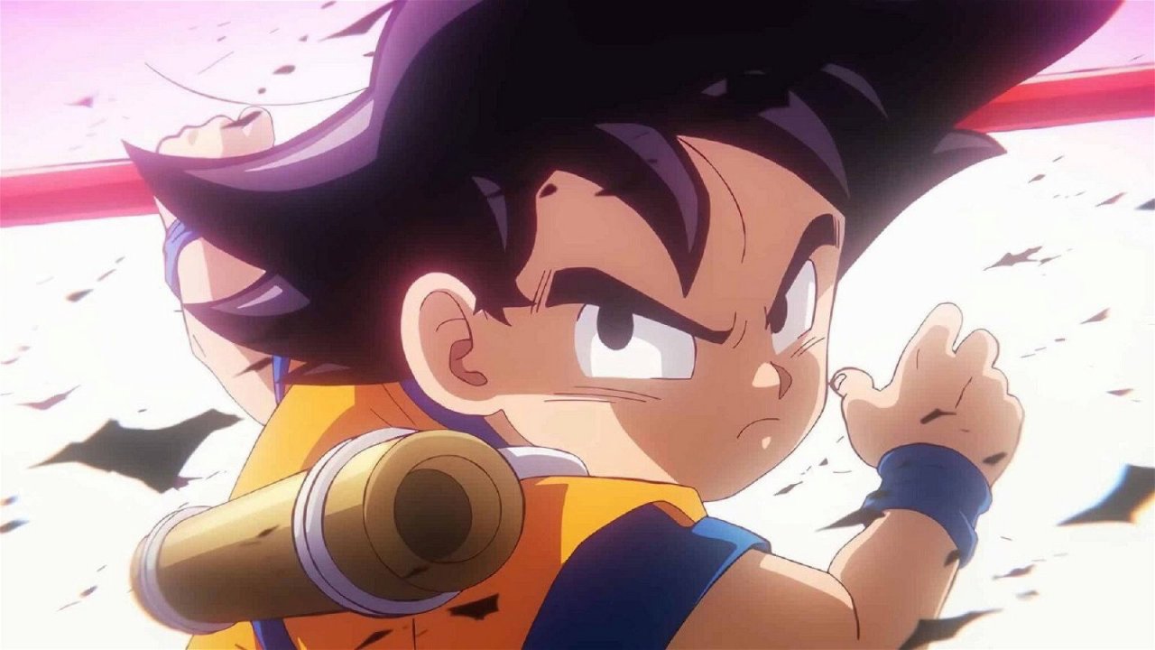 Una scena di Dragon Ball con Goku