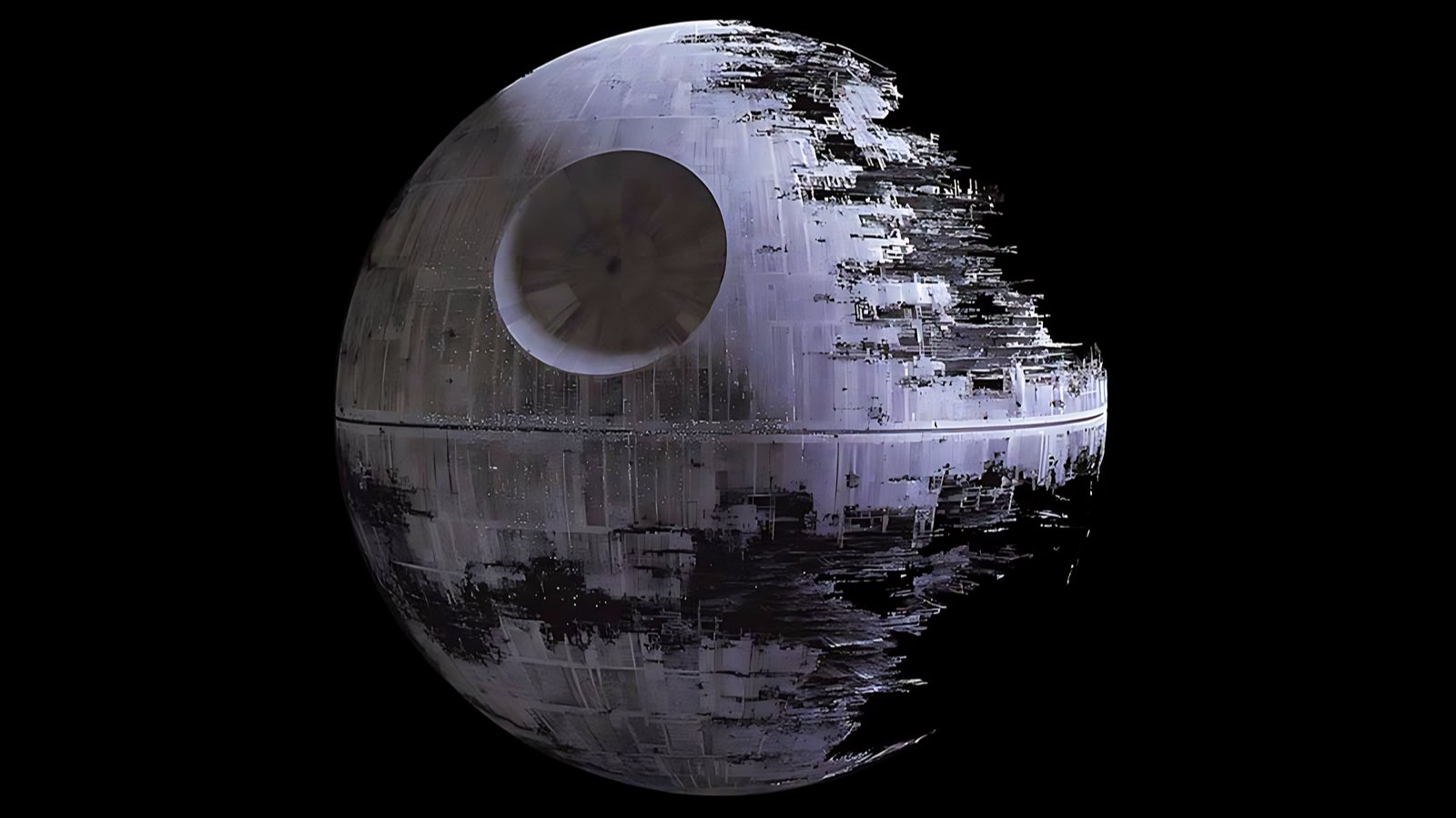 Una scena di Star Wars con la Morte nera