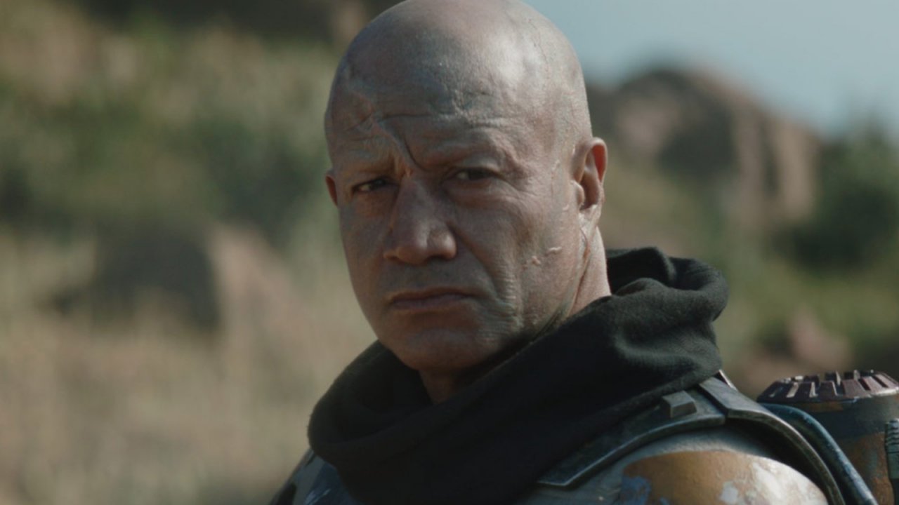 Primo piano di Temuera Morrison nel ruolo di Boba Fett