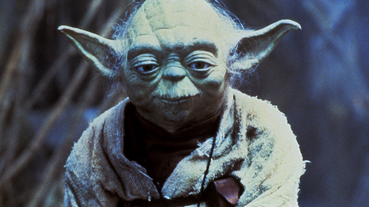 Una scena di Star Wars con Yoda