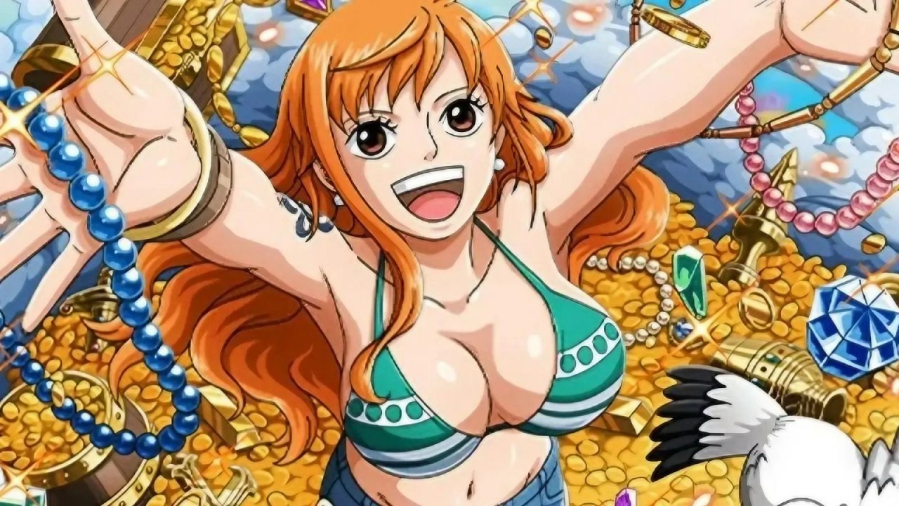 Una scena di One Piece con Nami