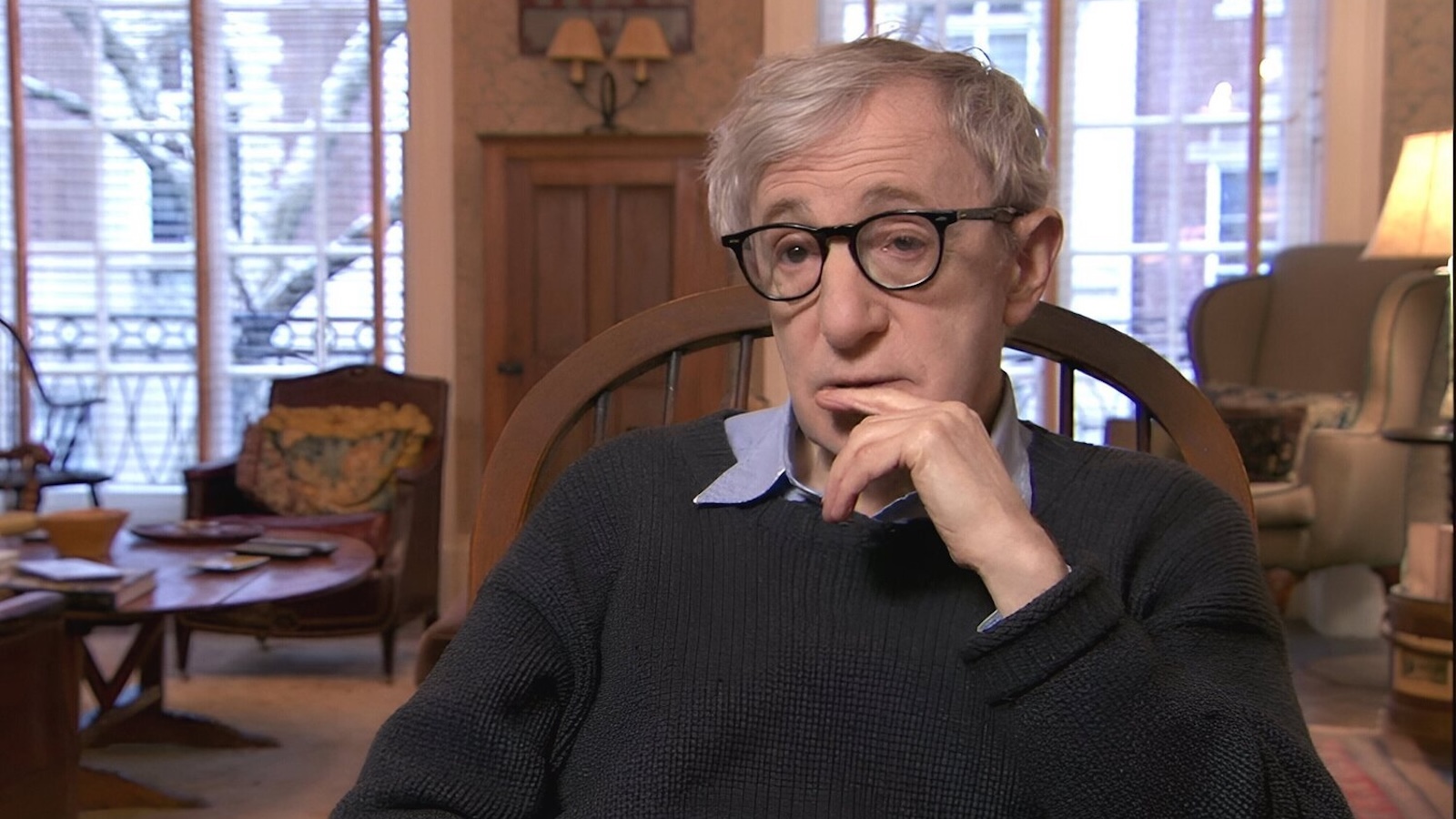 Woody Allen durante un'intervista