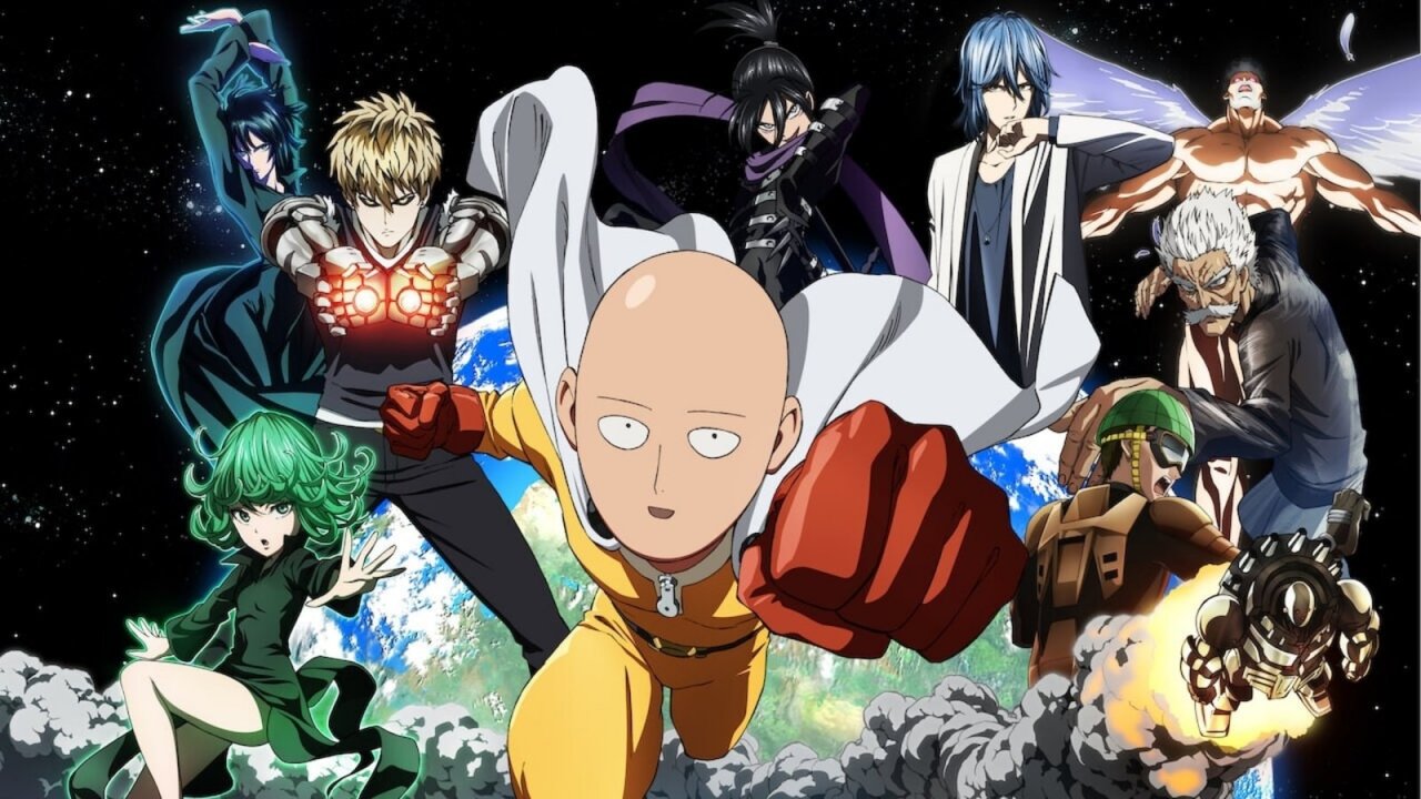 Una scena di One-Punch Man