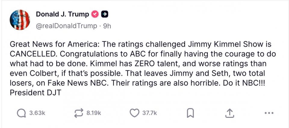 Trump Su Kimmel
