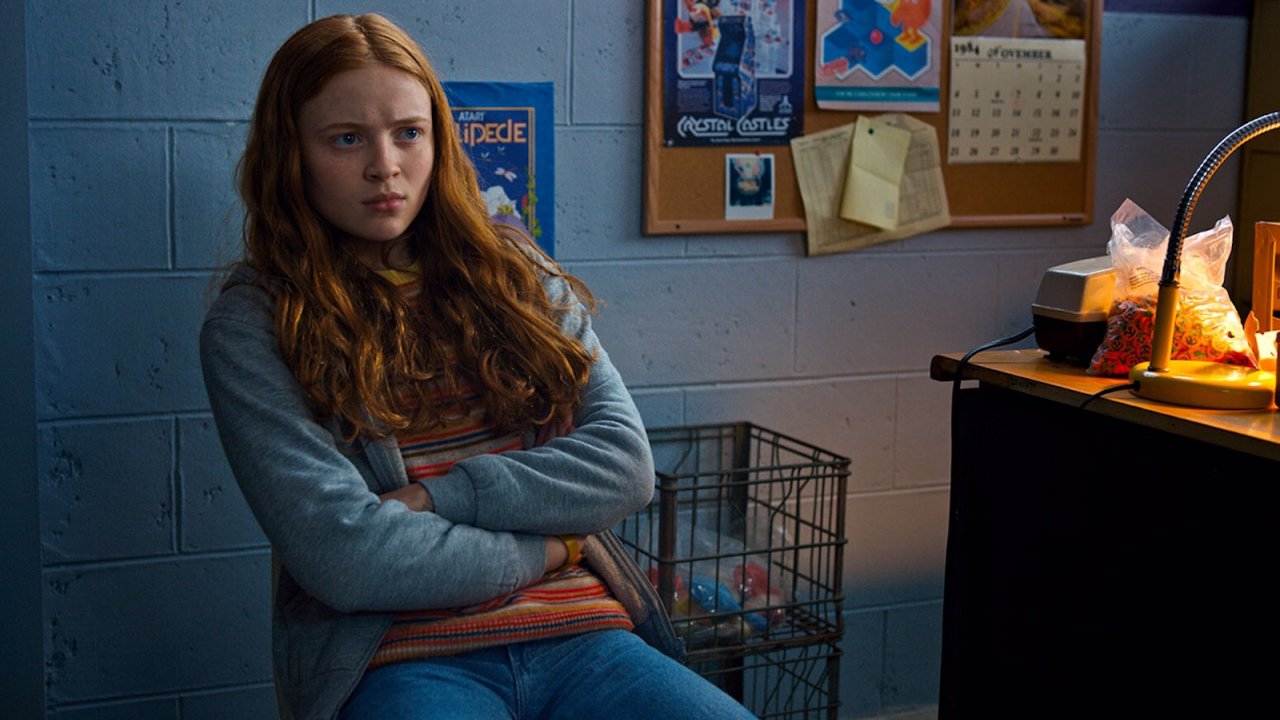Sadie Sink in una scena di Stranger Things