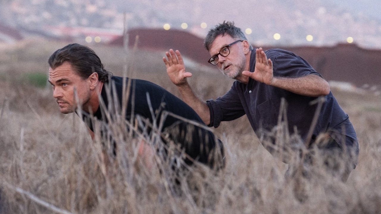 Leonardo DiCaprio e Paul Thomas Anderson sul set di Una battaglia dopo l'altra