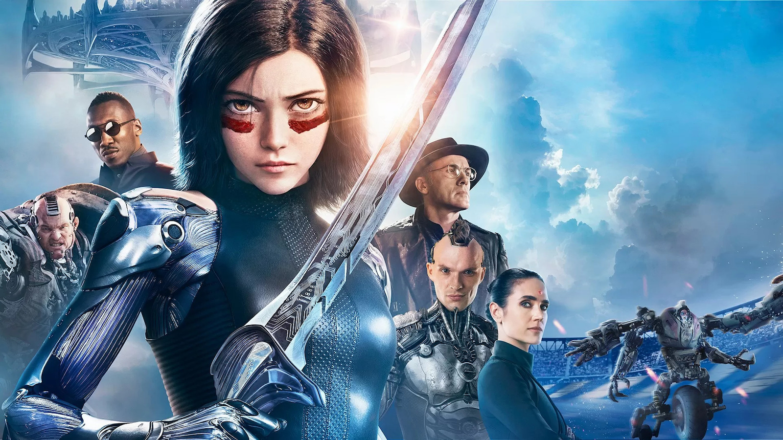 Alita - Angelo della Battaglia, un banner con i protagonisti