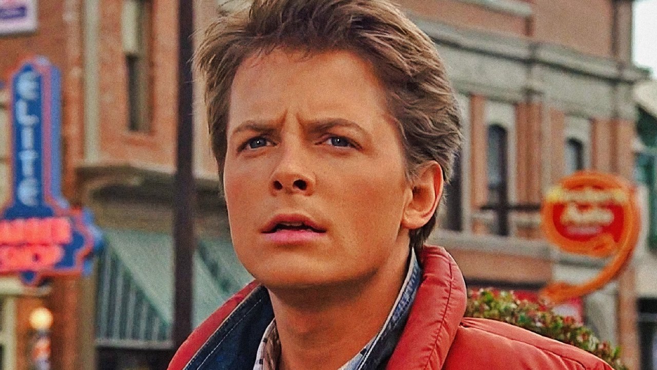 Michael J. Fox con Christopher Lloyd in Ritorno al futuro