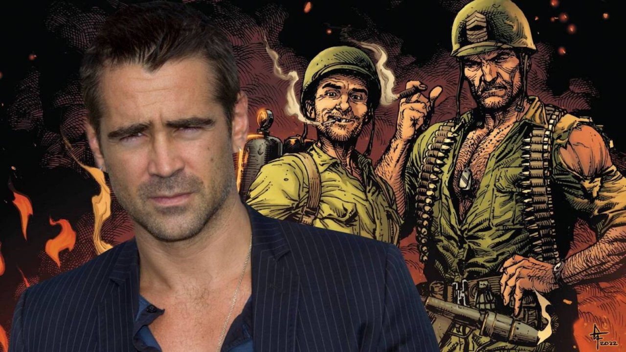 Colin Farrell e un'immagine da Sgt. Rock