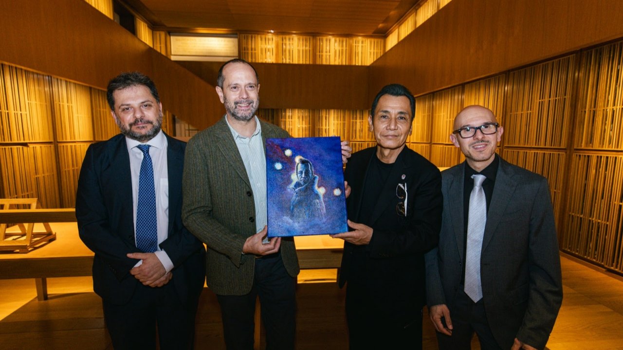 Una foto con Tetsuo Hara agli Uffizi