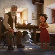 Heidi - Una nuova avventura, Il Nonno e Heidi in una scena del film