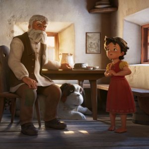 Heidi - Una nuova avventura, Il Nonno e Heidi in una scena del film