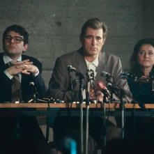 Lo sconosciuto del Grande Arco: Claes Bang, Xavier Dolan, Sidse Babett Knudsen in una scena