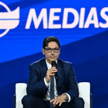 Pier Silvio Berlusconi durante un evento stampa Mediaset