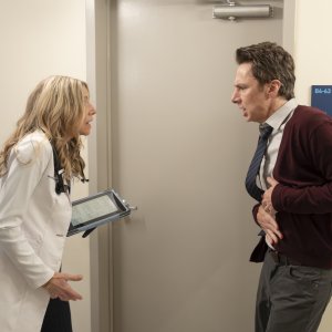 Scrubs. Zach Braff e Sarah Chalke in una scena del revival