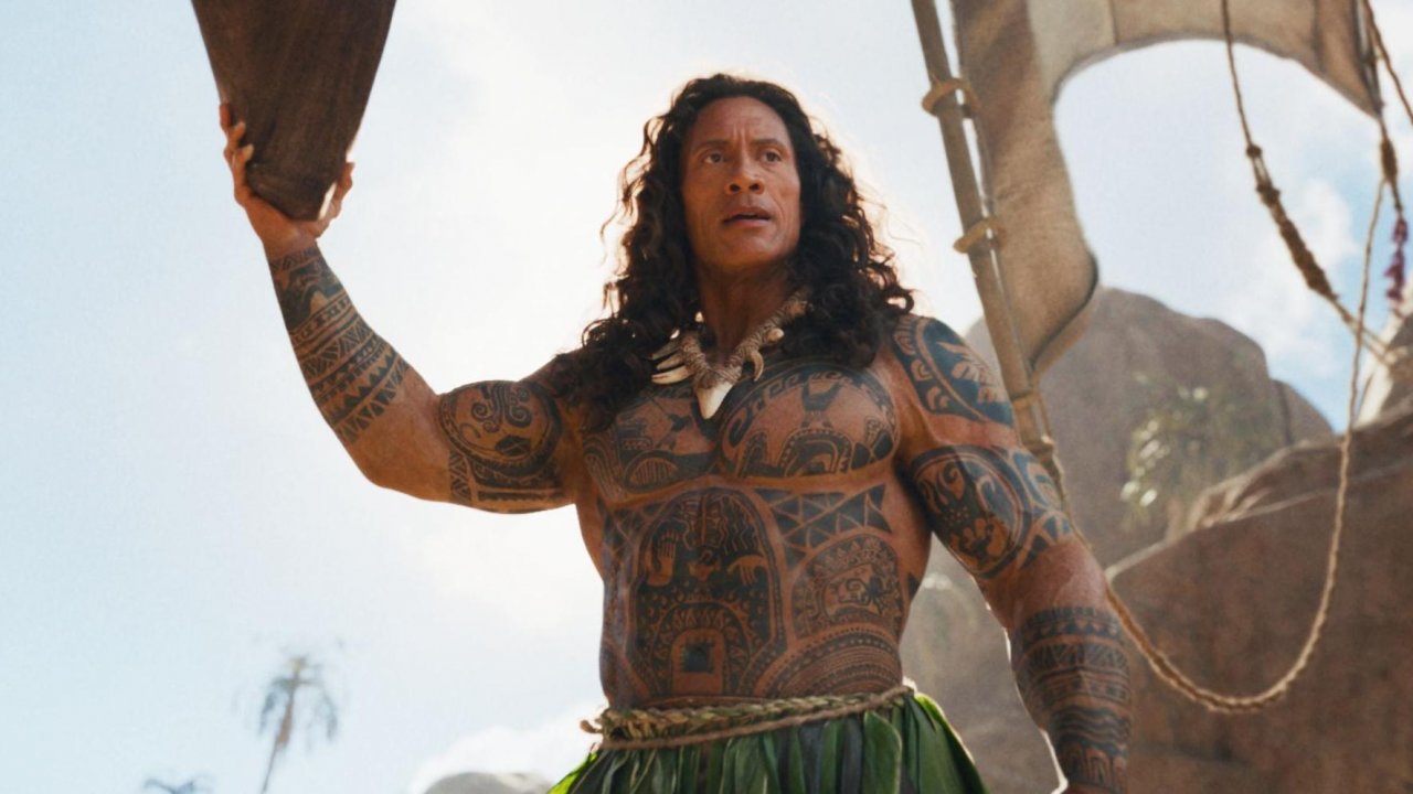 Dwayne Johnson nei panni del Dio Maui