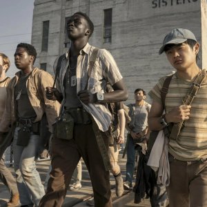 The Long Walk: Cooper Hoffman, Ben Wang e David Jonsson in una scena